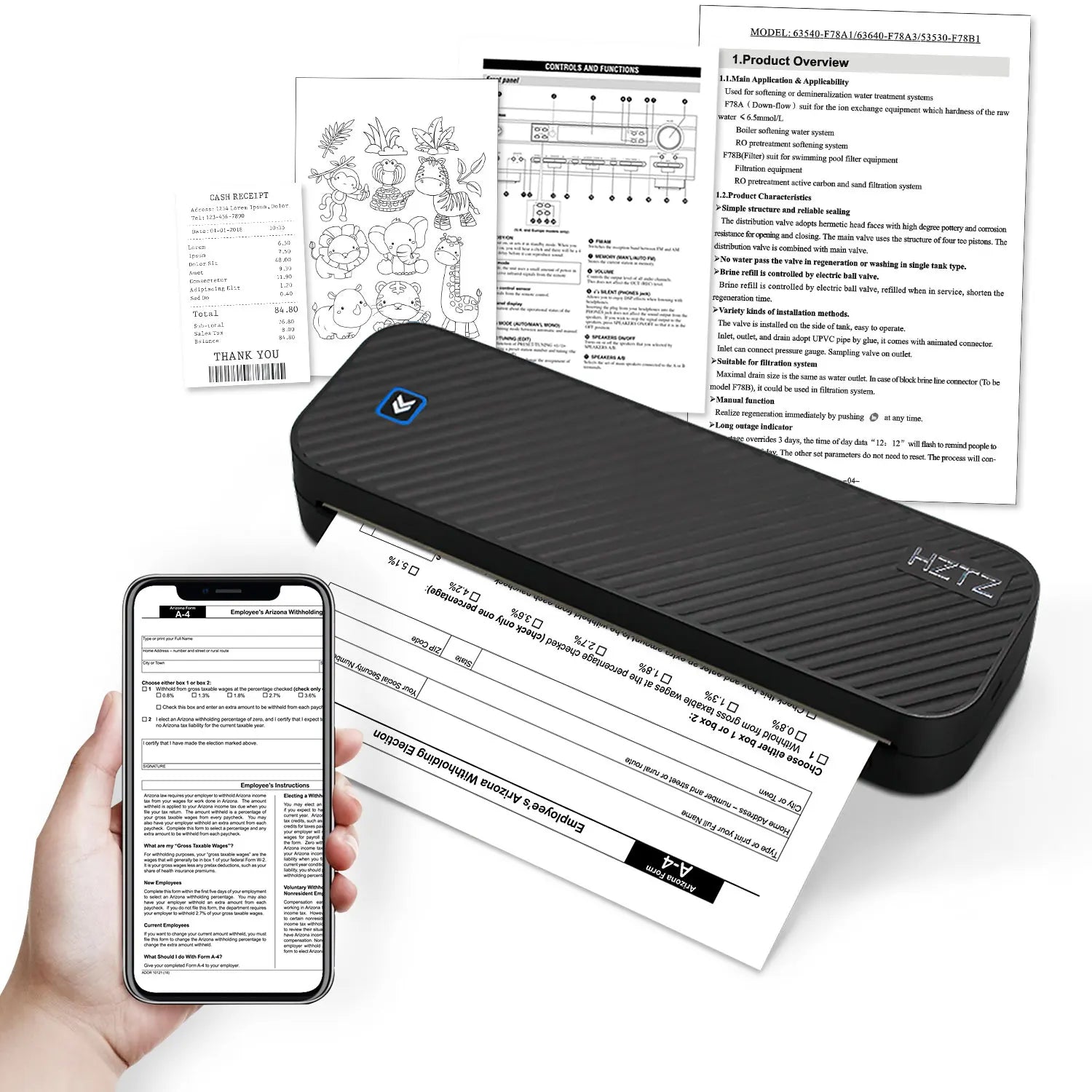 Inkless Portable Thermal Printer