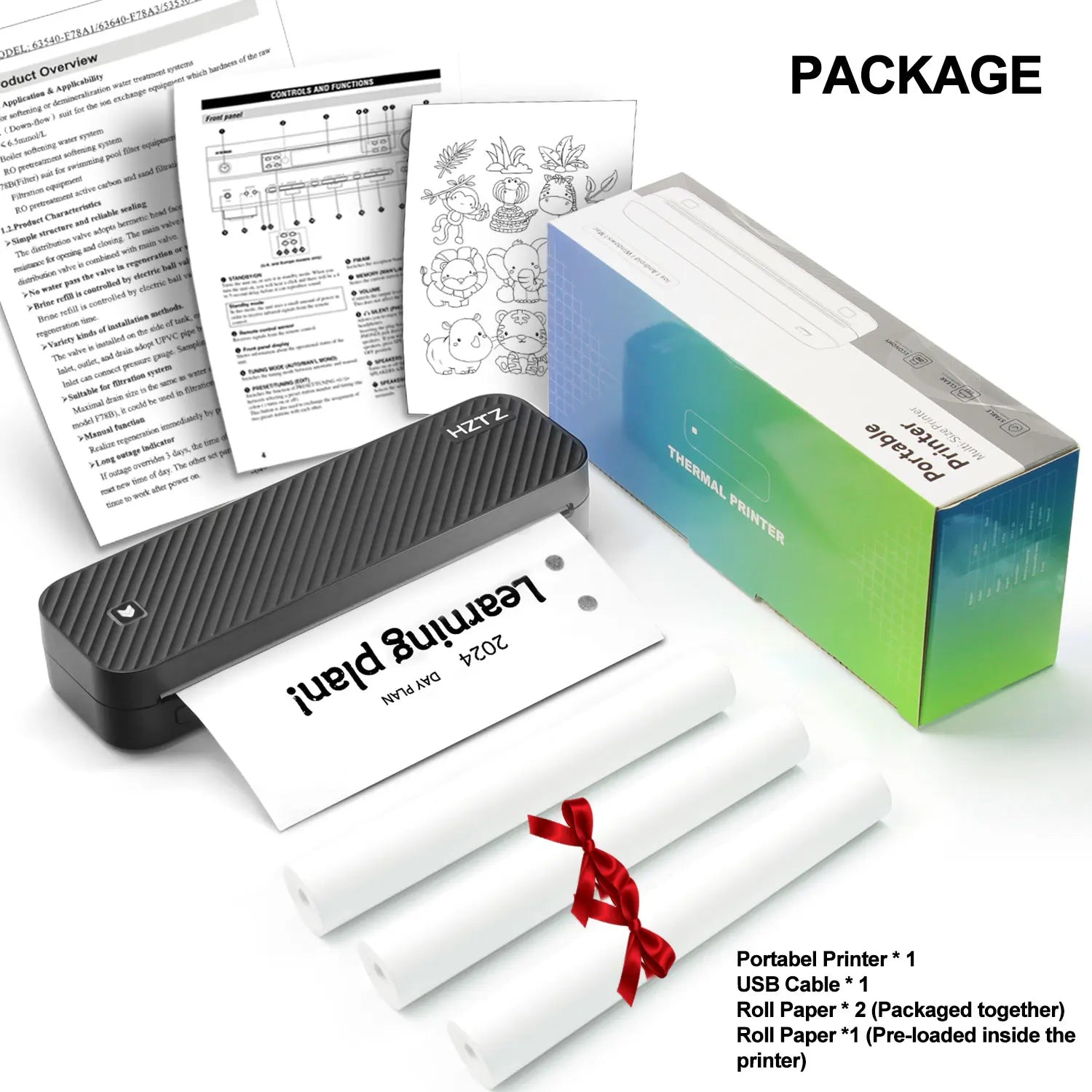 Inkless Portable Thermal Printer