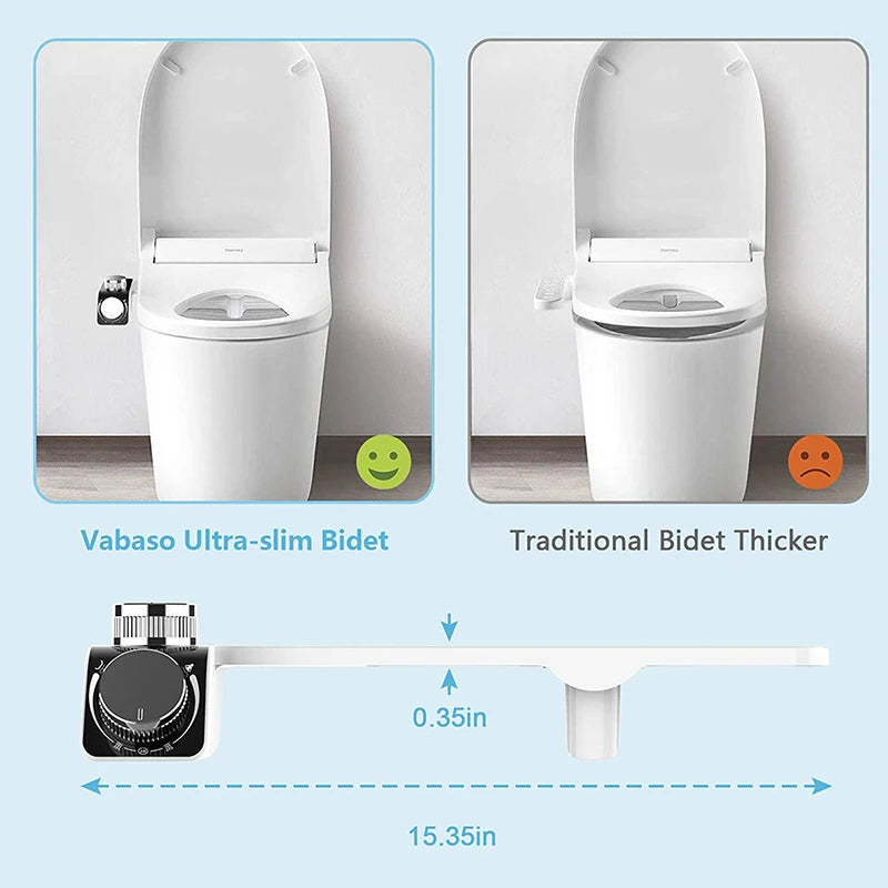 Bidet Toilet Seat Attachment Non-Electric Self-Cleaning Dual