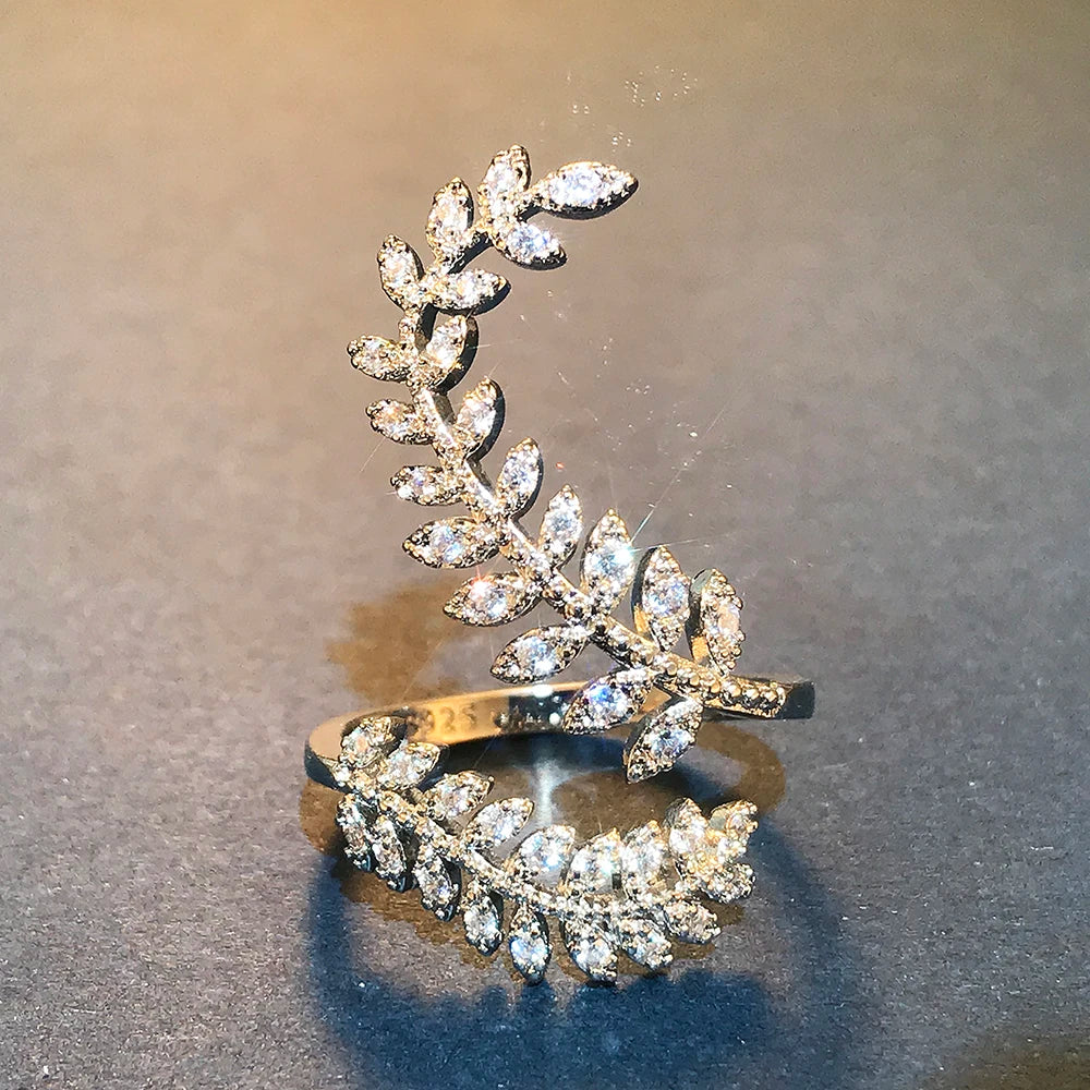 Leaves Open Silver Ring