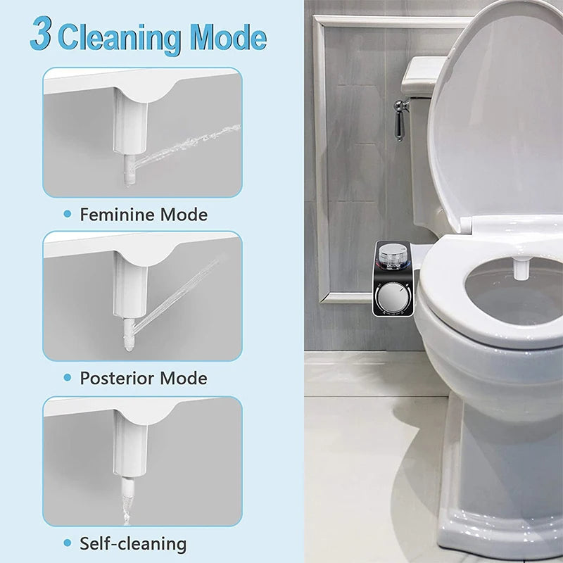 Bidet Toilet Seat Attachment Non-Electric Self-Cleaning Dual