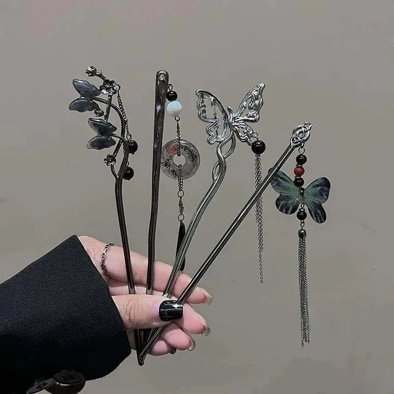 Chinese Style Butterfly Flower Hair Sticks