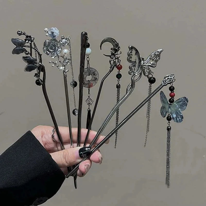 Chinese Style Butterfly Flower Hair Sticks