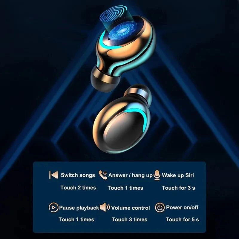 Wireless Earphones Bluetooth TWS LED Dislpaly Headset Waterproof