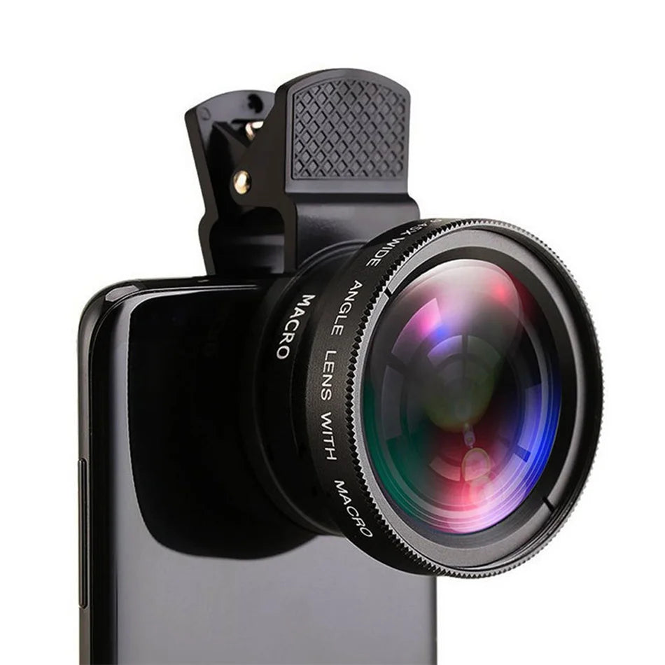 2 IN 1 Lens Universal Clip Mobile Phone Lens Super Wide-Angle Macro HD