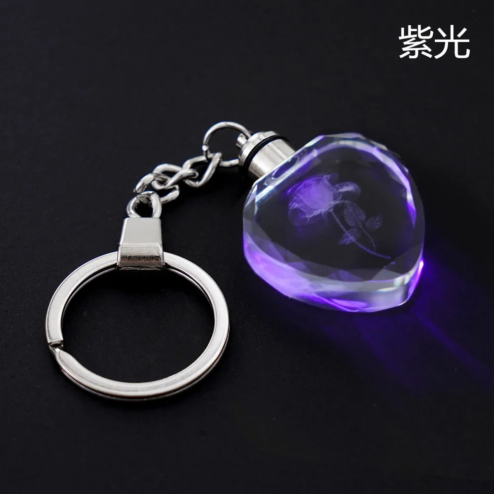 Crystal Rhinestone LED Light keychain