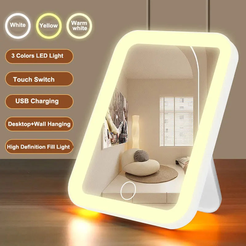 3 Colors LED Vanity Mirror with Touch Screen