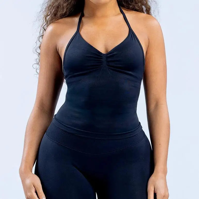 Gym Open Back Top an leggings set