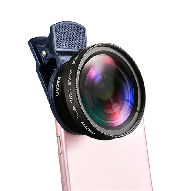 2 IN 1 Lens Universal Clip Mobile Phone Lens Super Wide-Angle Macro HD