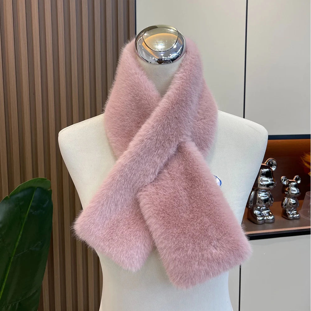 Plush Cross Collar Scarf