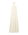 White Halterneck Panelled Sexy Dress