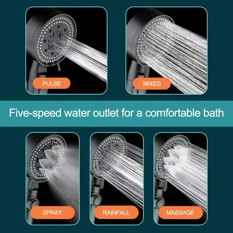 High-pressure Shower Head Set 5 Modes of Adjustment