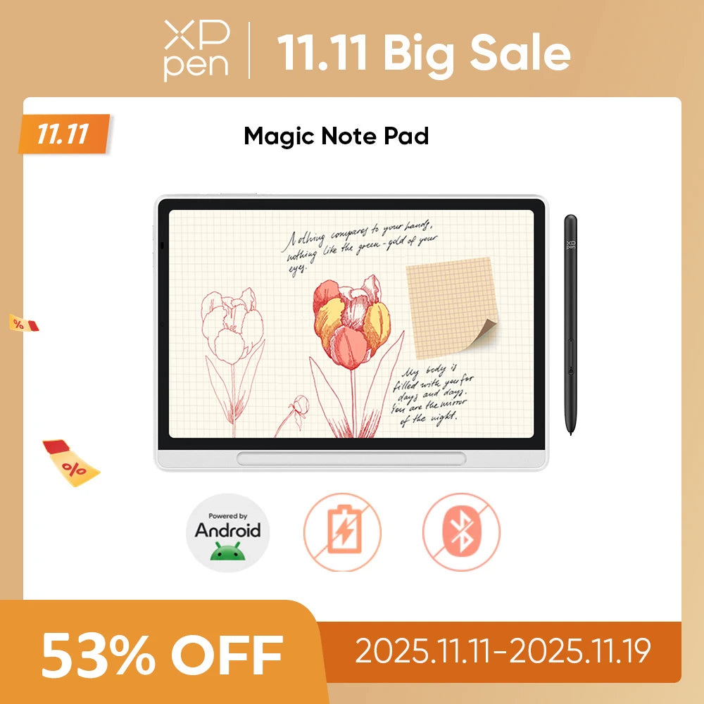 Magic Note Pad Tablet Digital Writing Notebook Pad 3-in-1 Color Ink Paper E-book Reader