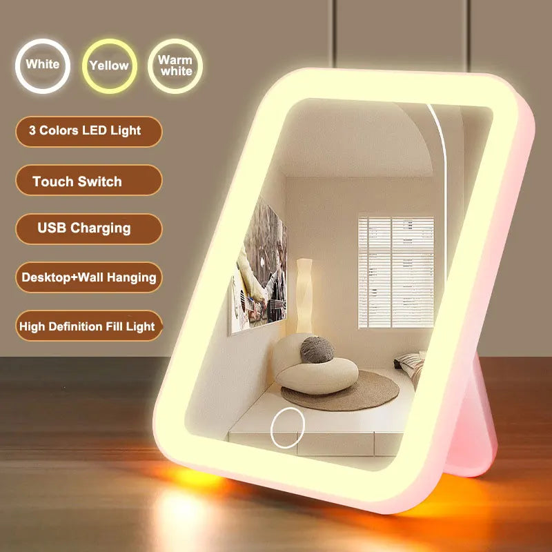 3 Colors LED Vanity Mirror with Touch Screen