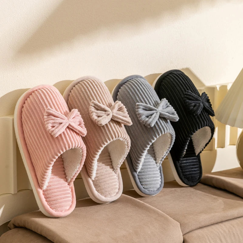 Women's bedroom Bow Slippers Comfortable&Soft