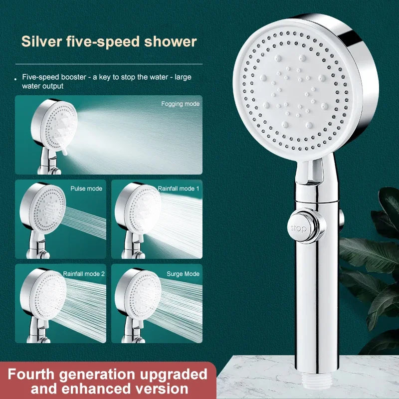 High-pressure Shower Head Set 5 Modes of Adjustment