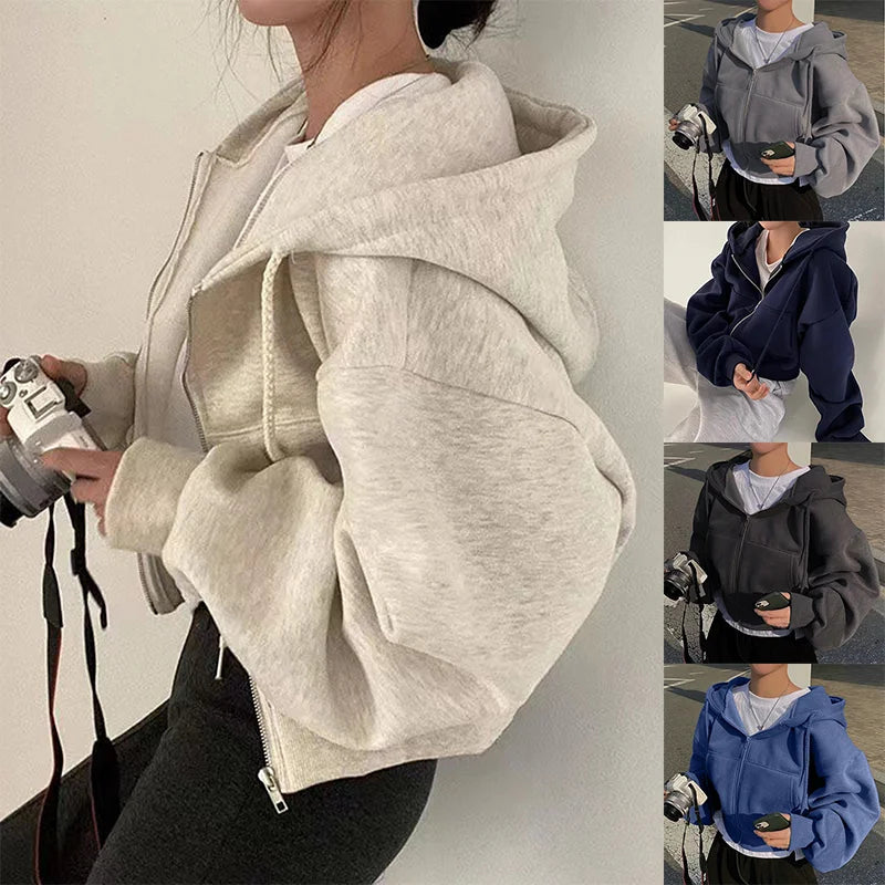 Cropped Hooded Sweatshirt