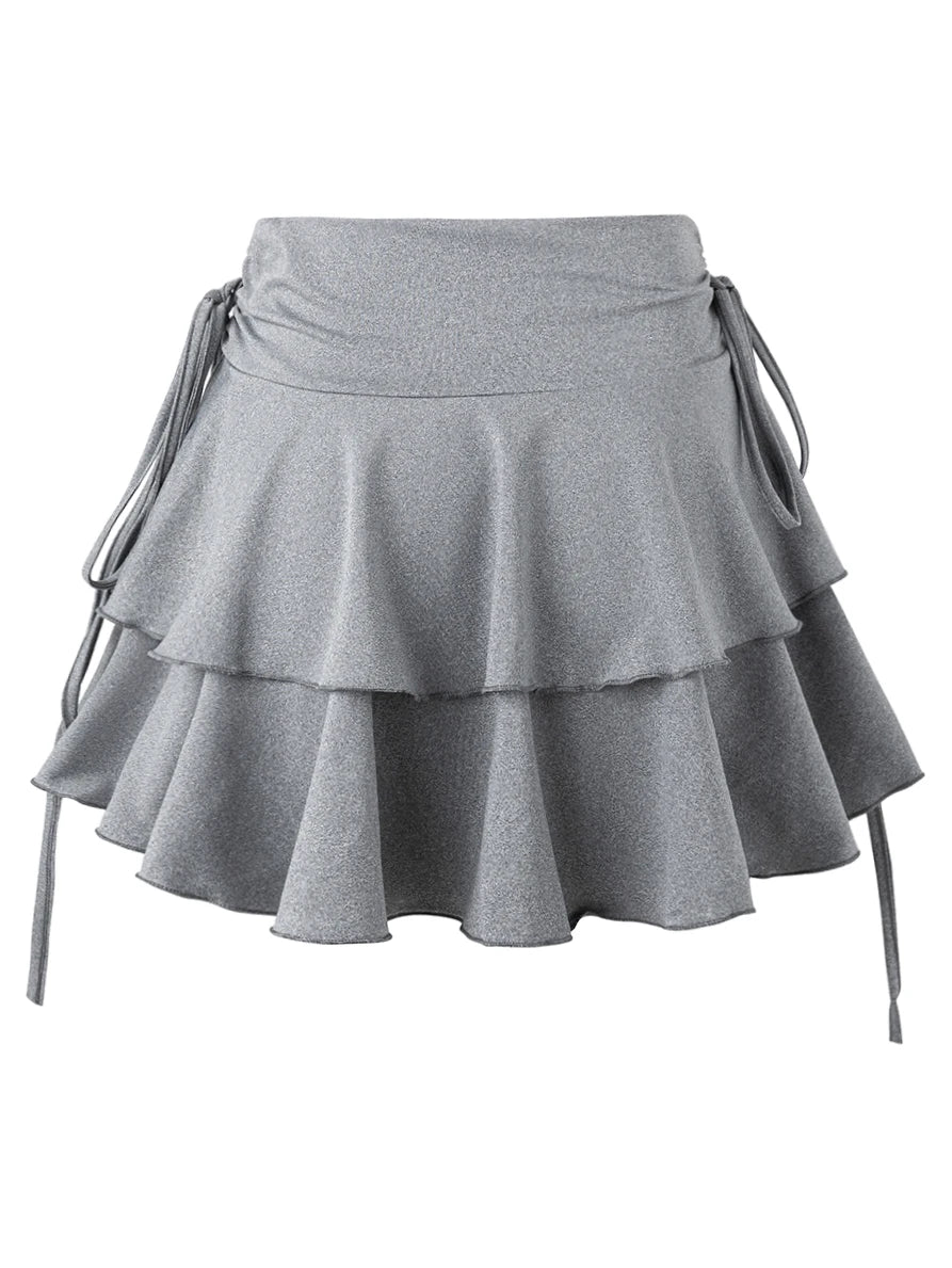 High Waist  Elastic  Short Skirt