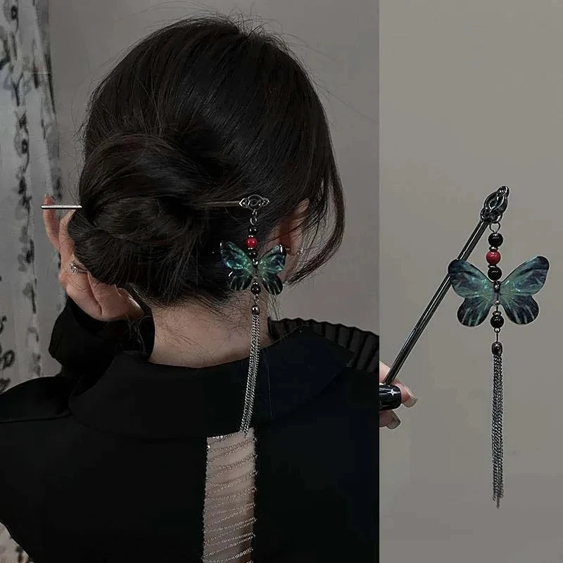 Chinese Style Butterfly Flower Hair Sticks
