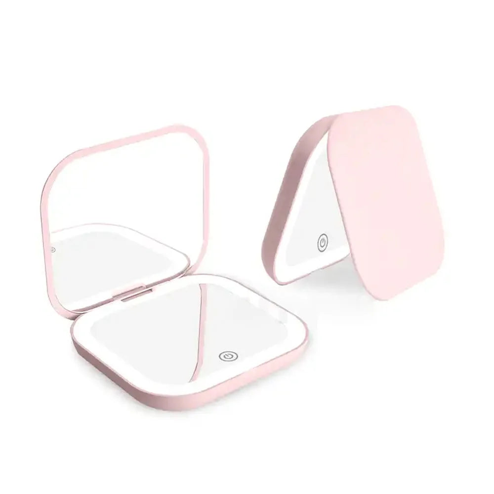 Portable Compact Mini Folding Cosmetic Mirror with Lights