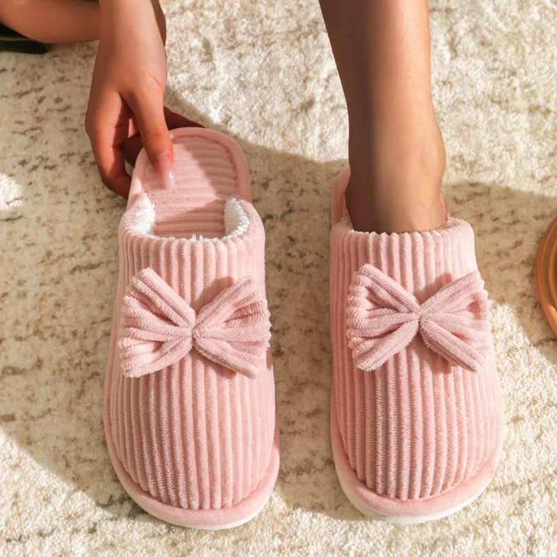 Women's bedroom Bow Slippers Comfortable&Soft