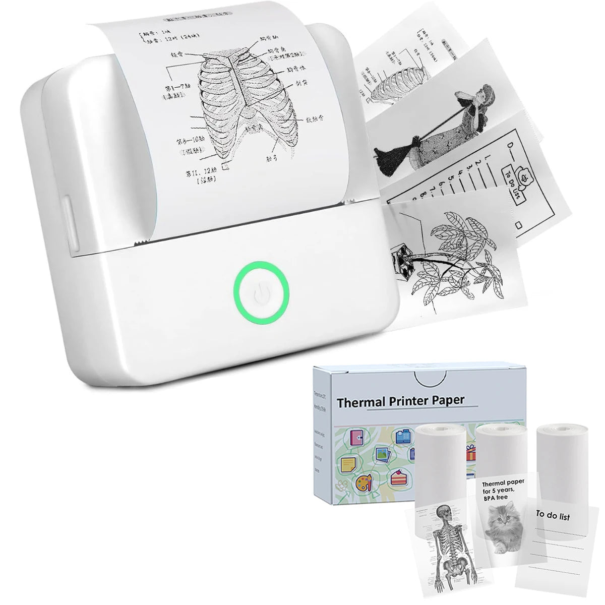 Mini Sticker Inkless Thermal Printer,