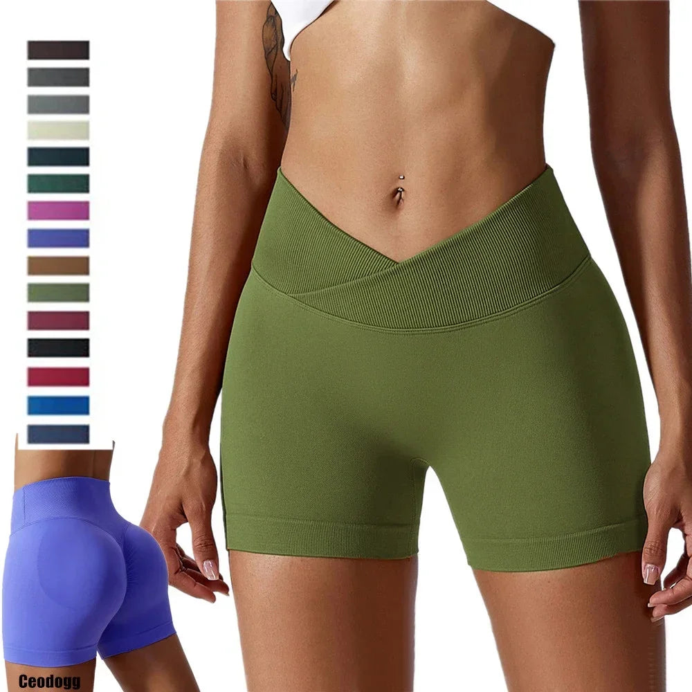 Seamless High Waist Sports Shorts