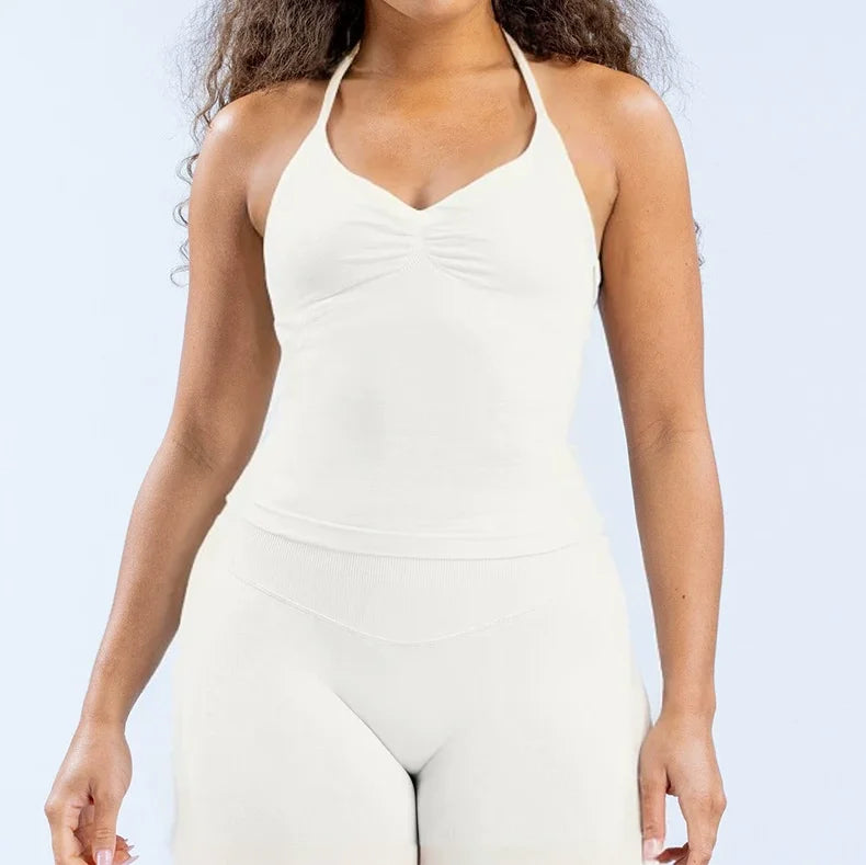 Gym Open Back Top an leggings set