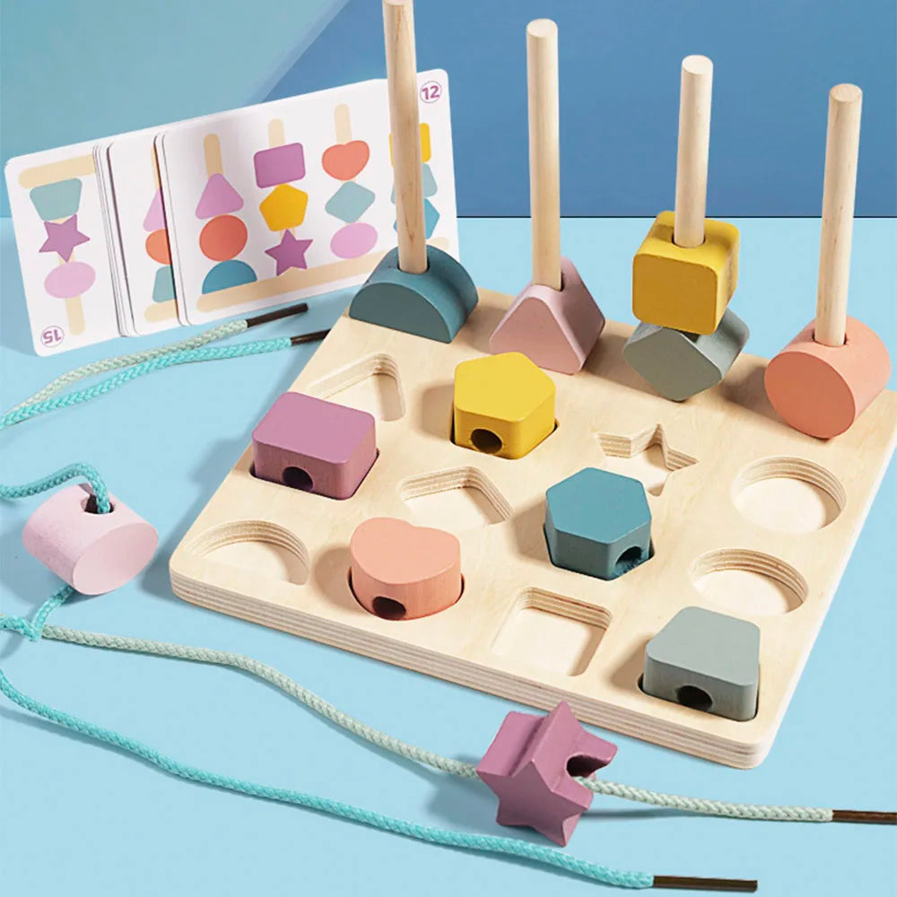 Kids Montessori Wooden Toys Color Shape