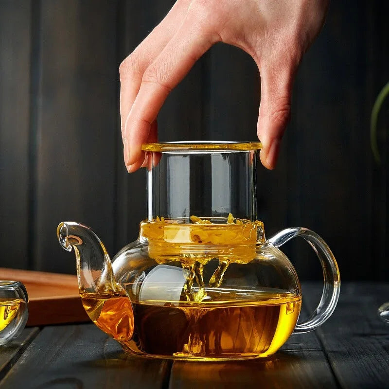 Filterable Heat-resistant Thickened Glass Teapot