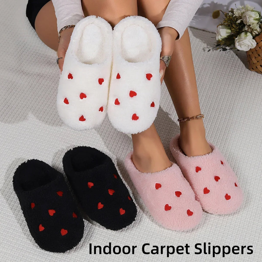 Women's Heart-Shaped Room Slippers