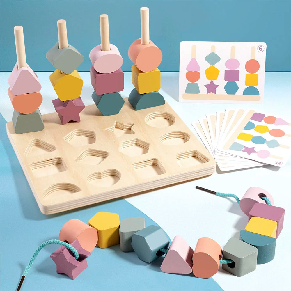 Kids Montessori Wooden Toys Color Shape