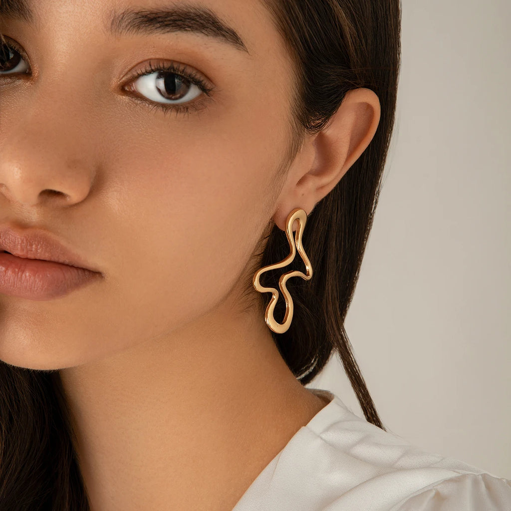 Irregular Hollow Geometry Earrings