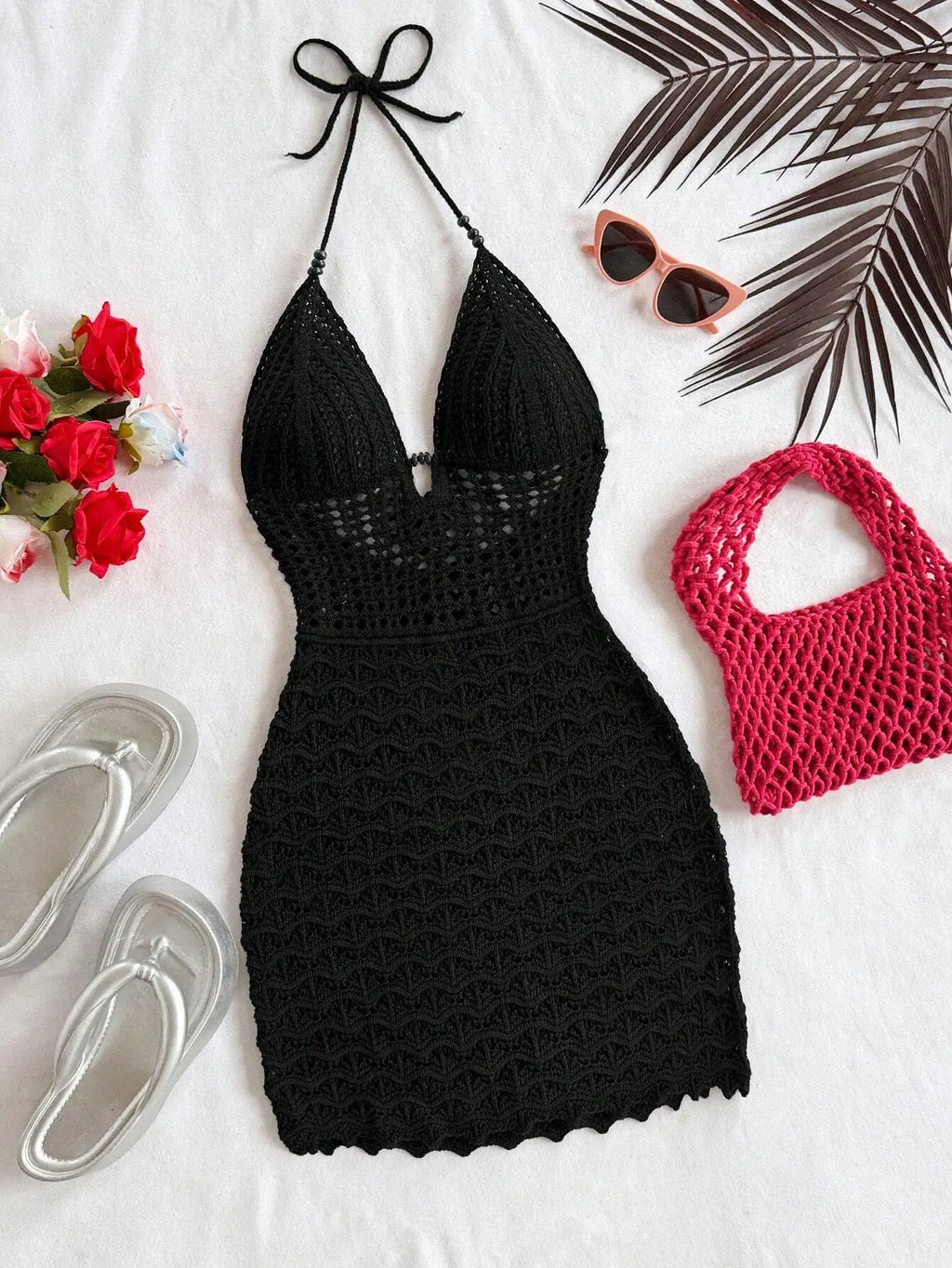 Summer Knitted Fitted Vacation Dress
