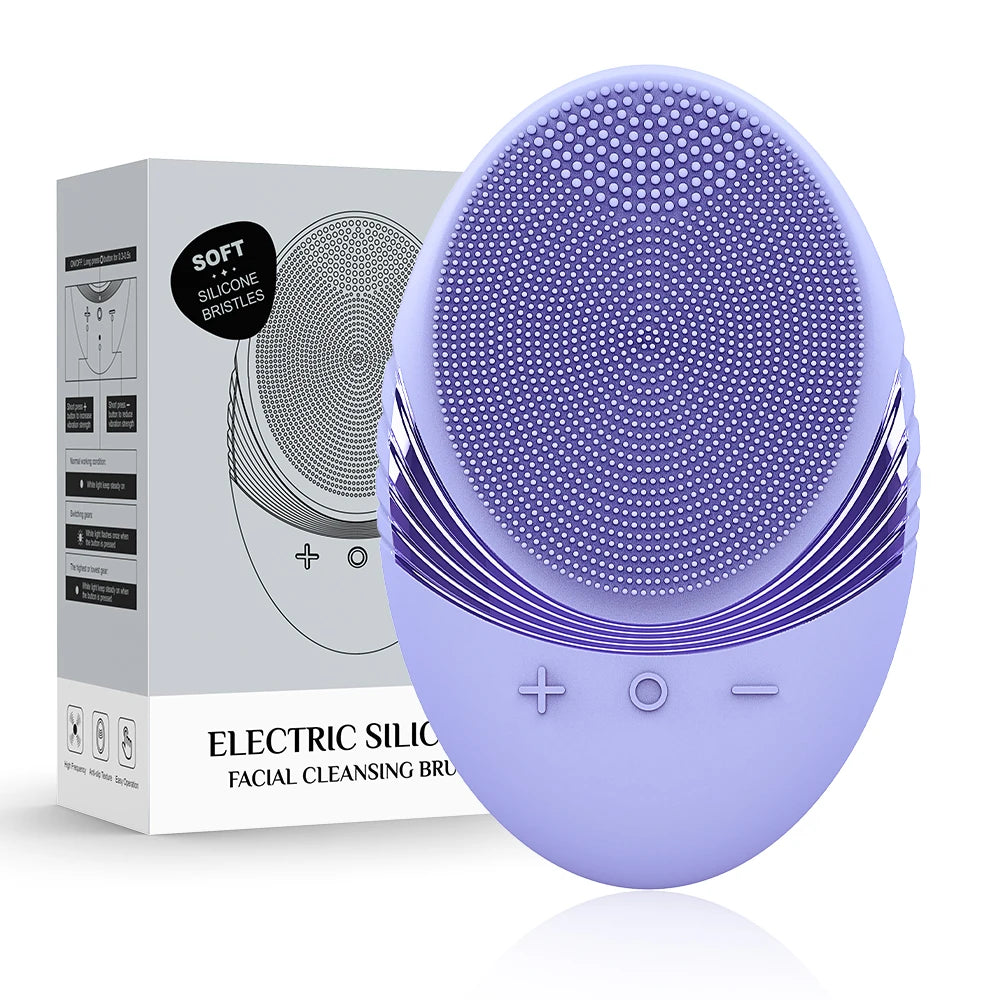 Electric soft silicone cleansing brush