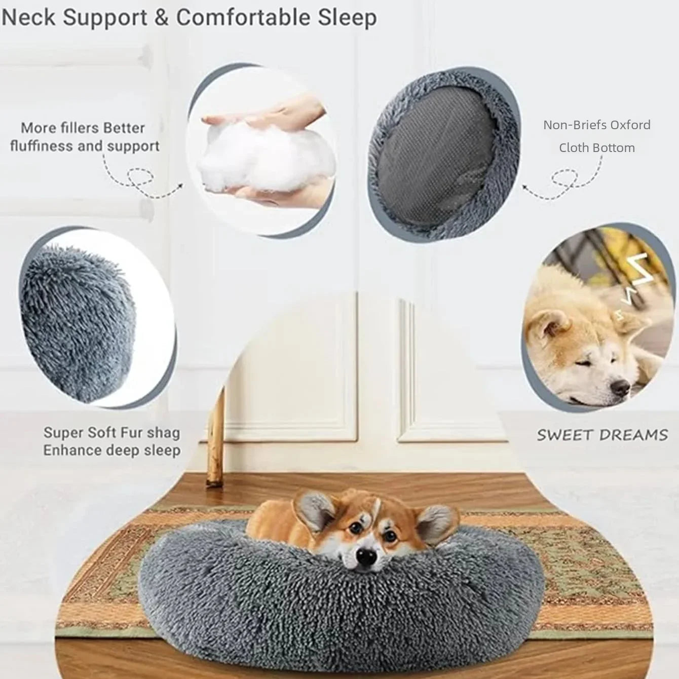 Round Warm Pet Bed