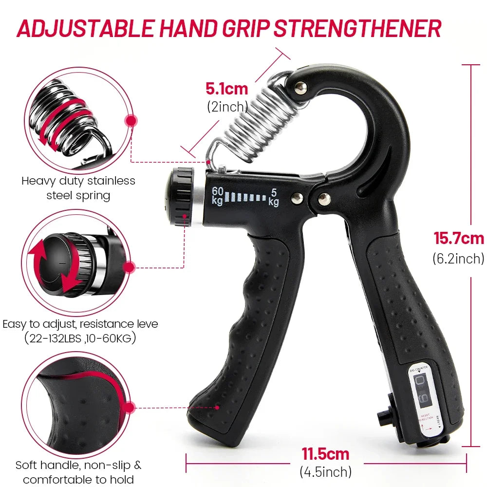 Adjustable 5-60Kg Heavy Hand Gripper Fitness Hand Exerciser