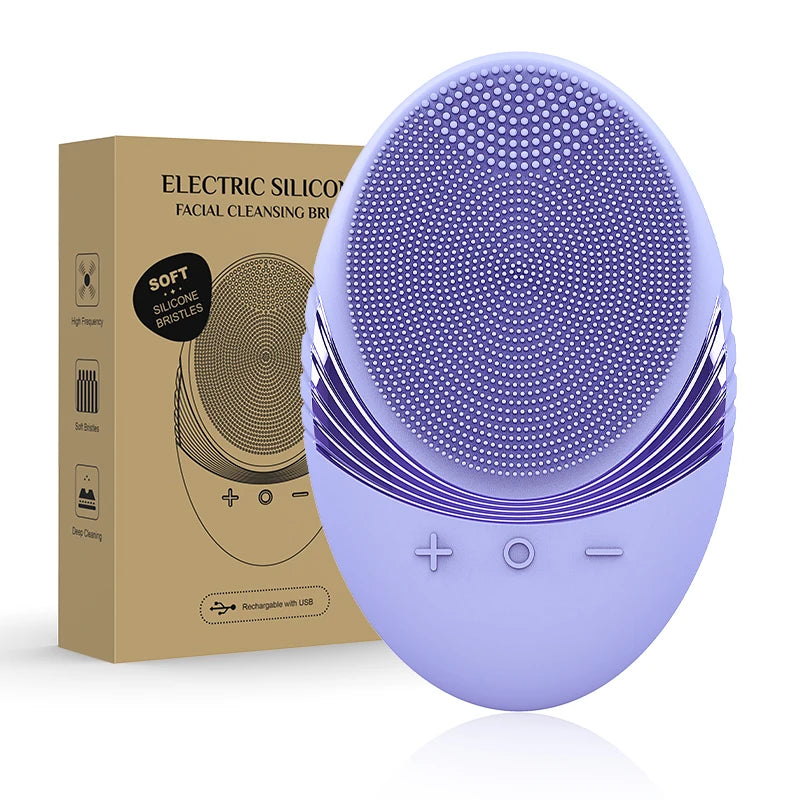 Electric soft silicone cleansing brush
