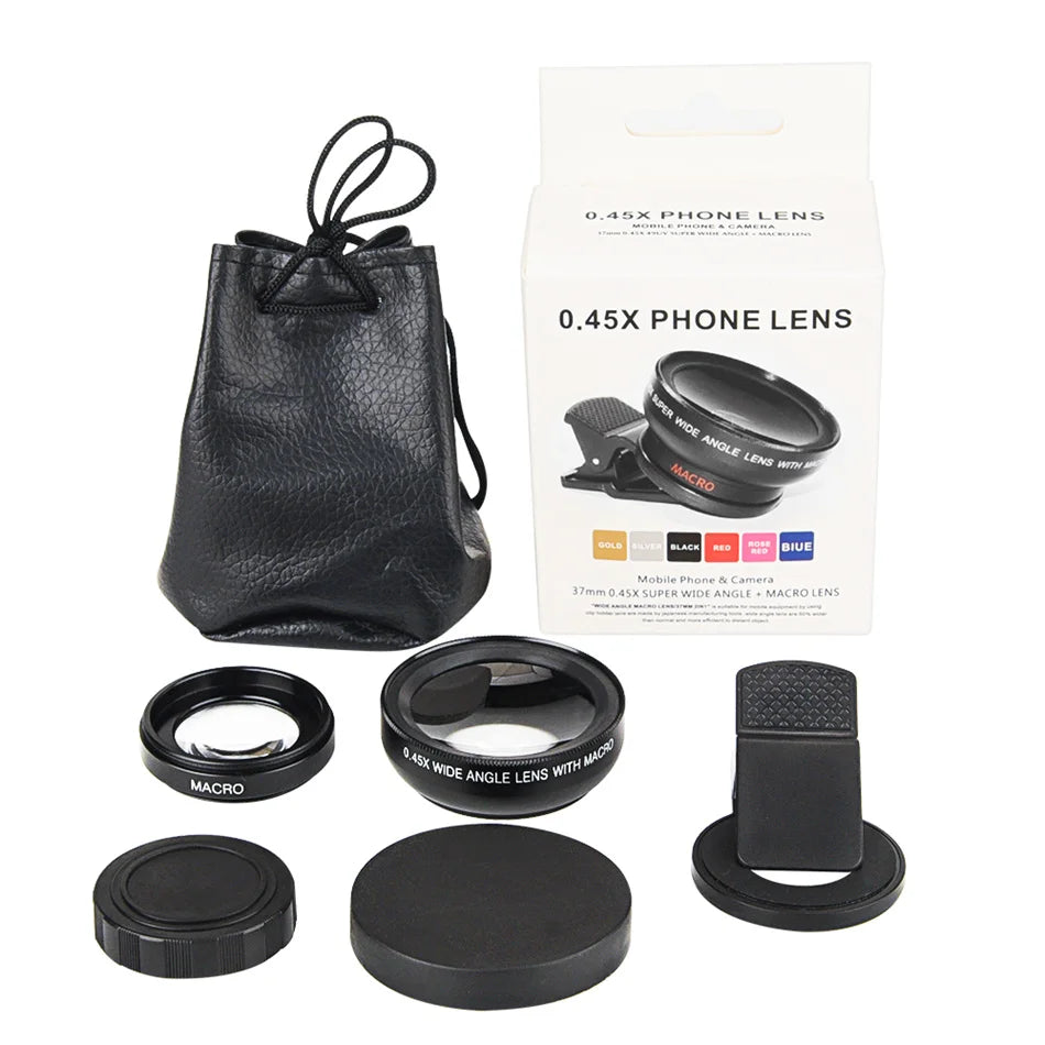 2 IN 1 Lens Universal Clip Mobile Phone Lens Super Wide-Angle Macro HD