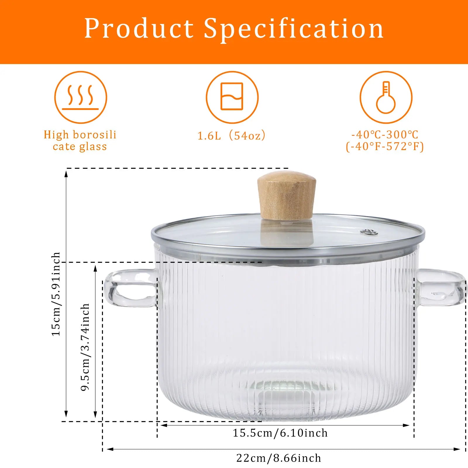 Glass Saucepan Clear Cooking Pot