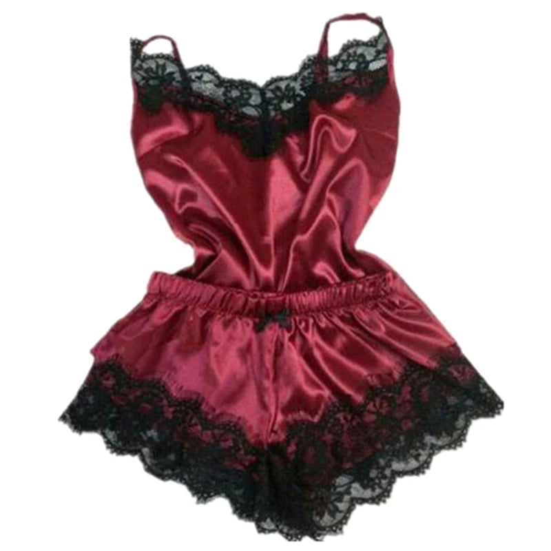 Sexy Lace Satin Nightwear