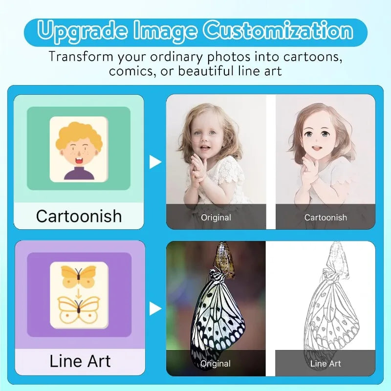 Mini Sticker Inkless Thermal Printer,