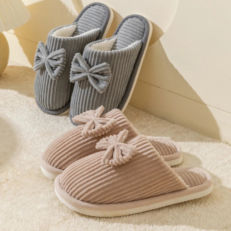 Women's bedroom Bow Slippers Comfortable&Soft