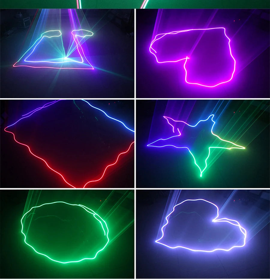 Full color RGB animation laser disco stage lighting