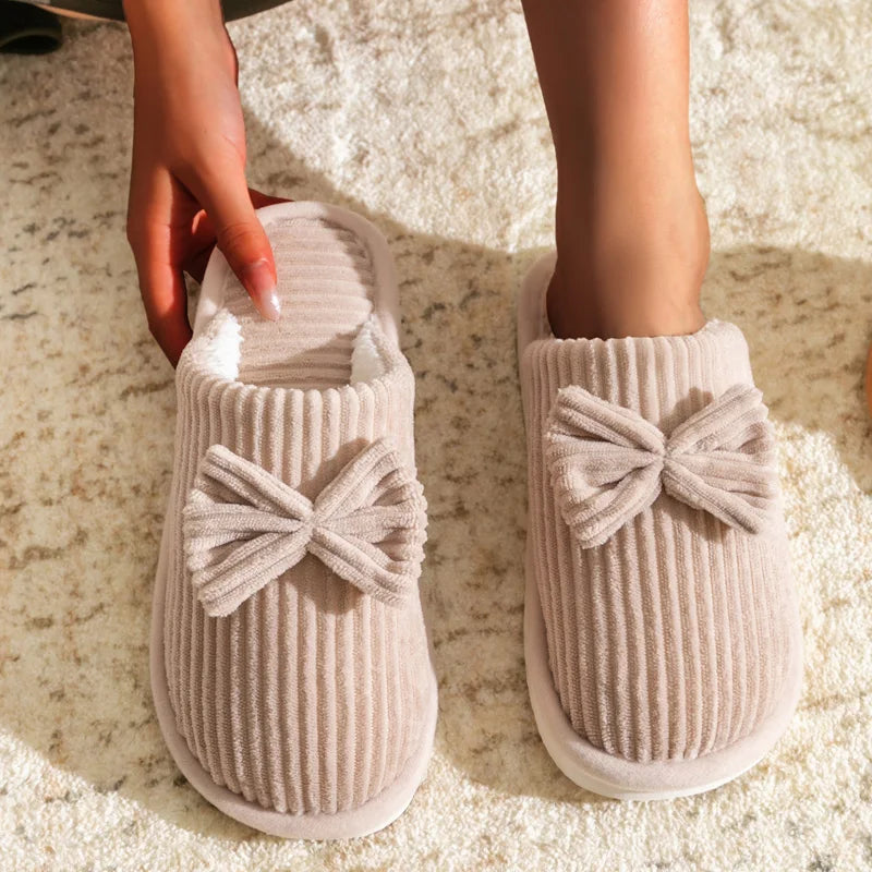 Women's bedroom Bow Slippers Comfortable&Soft