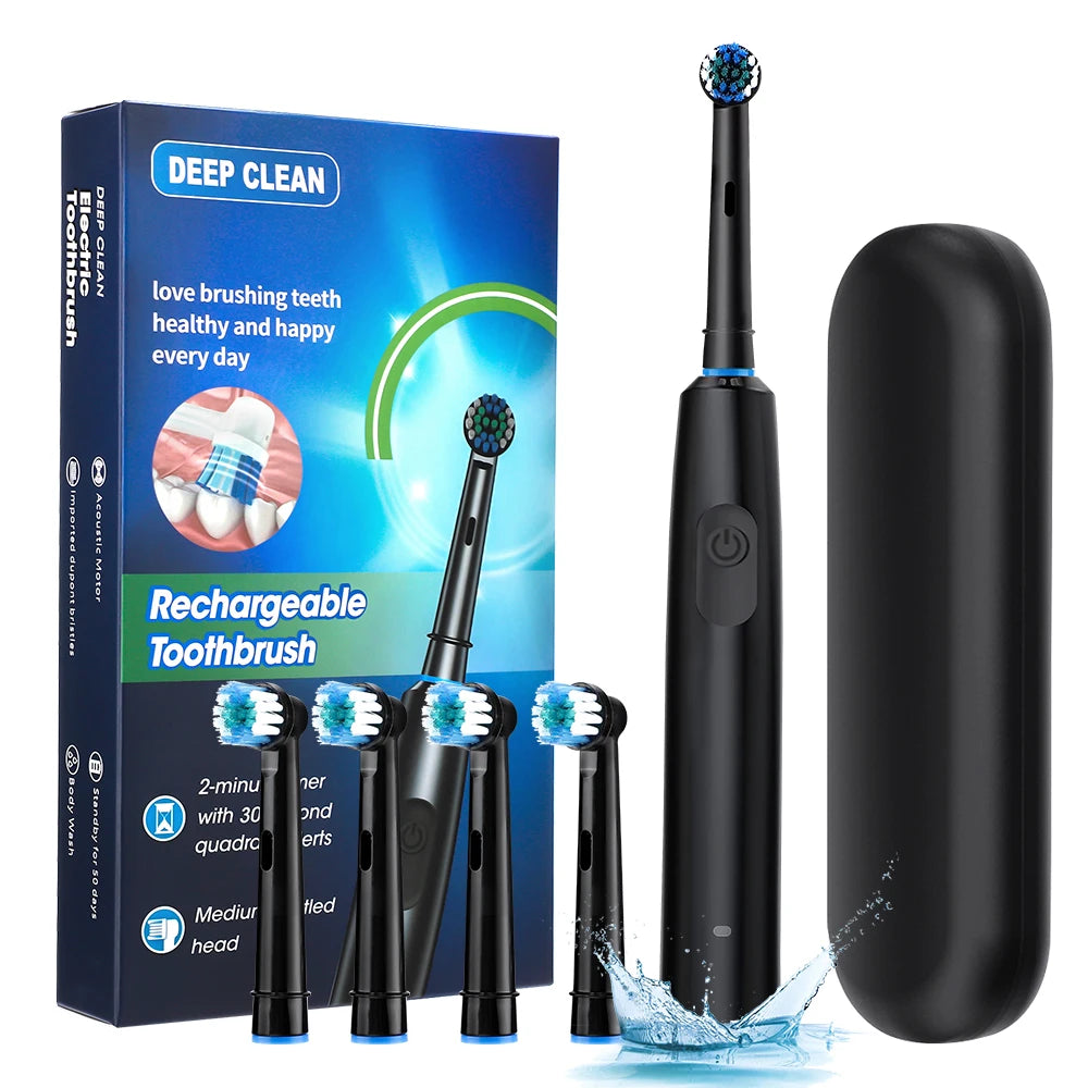 Rechargeable Smart Rotating Timing Electric Toothbrush
