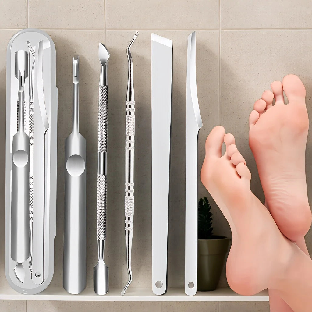 5pcs stainless steel multifunctional foot beauty tools