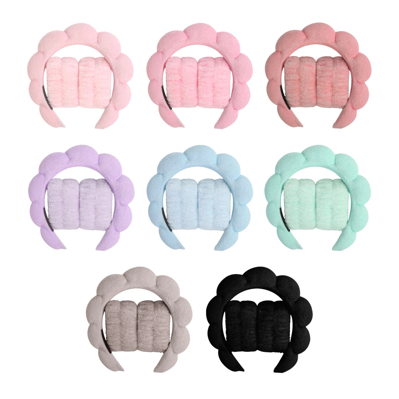3Pcs Fashion Microfiber Washing Wristbands and puffy headbands