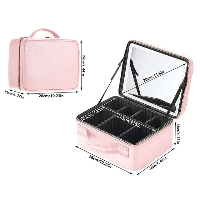 Smart LED Cosmetic Case With Mirror