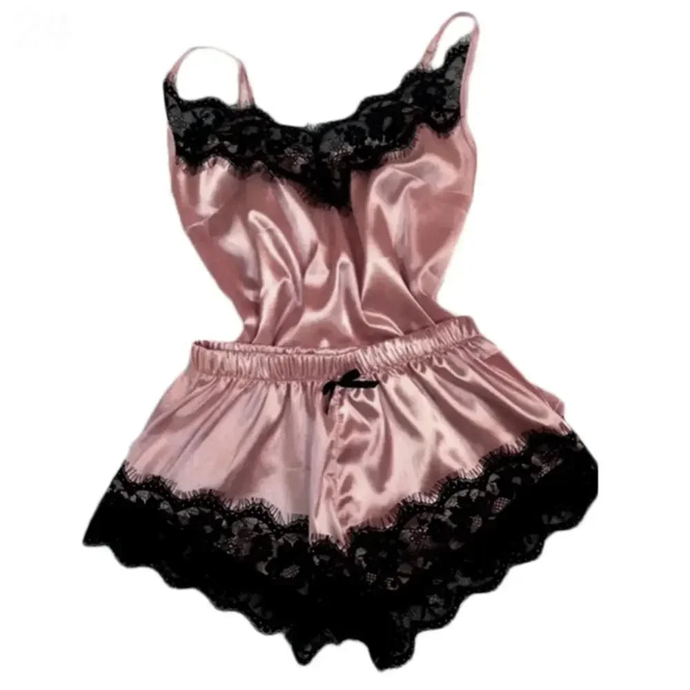 Lace Satin Pajama Set